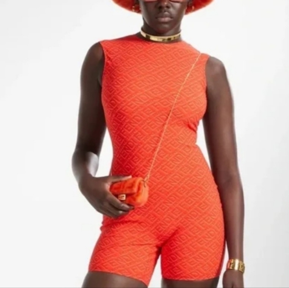 SKIMS FENDI Orange Sleeveless Jumpsuit - Picture 2 of 8